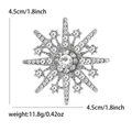 Vintage silver snowflake brooch in alloy with sparkling rhinestones and crystal details - Rhinestone Style (MM-BR-1597-SL) / Silver