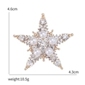 Elegant gold star brooch with rhinestones and pearls, size 4.6cm by 4.3cm - Gold