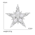 Elegant silver star brooch with white pearls and sparkling rhinestones for women - Silver