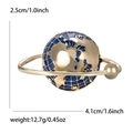 Spilla a pianeta in smalto blu e oro, dimensioni 2,5 cm per 4,1 cm e peso 12,7 g - Oro