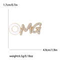 Spilla vintage a forma di lettere OMG con strass scintillanti e smalto bianco dorato - Oro-1690