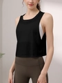 Atmungsaktives Damen Sport-Top aus Tencel-Baumwolle für Yoga und Fitnesstraining - S / Schwarz
