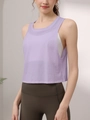 Women's purple breathable sports tank top with racerback design for yoga and pilates - S / Purple