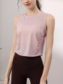 Slim fit tencel sports tank top for women in pink yoga vest for summer gym workout - S / Tops / Pink