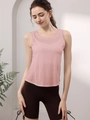 Women's light pink sleeveless lyocell sports vest for yoga and fitness training - 4 (S) / Pink
