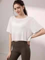 Haut de yoga en modal blanc pour femme avec manches courtes et legging taille haute olive - S / Hauts / Blanc