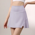 Helle lila Tennisrock-Hose mit hoher Taille und Seitenschlitz aus Stretch-Gewebe - S / Lila