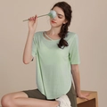 T-shirt de yoga vert clair avec doubles bretelles ajourées et maille respirante - M / vert clair