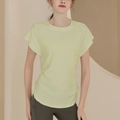 T-shirt de sport slim jaune citron respirant pour le yoga et l'entraînement fitness - S / Jaune