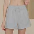 Pantaloncini sportivi larghi grigio chiaro da donna con vita alta e coulisse - 4 (S) / Grigio chiaro