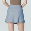 High waisted light blue athletic skort with pockets for tennis running and yoga training - S / Light Blue