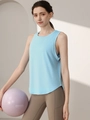 Lockeres hellblaues Sport-Top mit Camouflage-Jacquard für Damen, Yoga-Weste - S / Camouflage-Seeblau