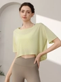 Maglia sportiva da donna ampia giallo limone chiaro in leggero tessuto Tencel - S / Giallo Limone