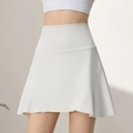 Weißer Tennisrock mit hoher Taille und integrierter Hose für Golf und Laufsport - S / Weiß