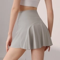 Lichtgrijze geplooide sportrok met hoge taille voor dames voor tennis en fitness - S / Maansteengrijs