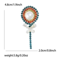 Exquisite Strass-Lutscher-Brosche mit Perle und Schleife für Damen-Anzüge - Blau