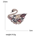 Elegante spilla a cigno con cristalli multicolori e finitura in lega d'argento lucida - Colorato