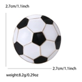 Classic black and white football enamel brooch with gold alloy rim, 2.7cm diameter - White