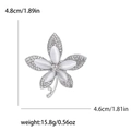 Silberne Blumenbrosche mit Opal und Strass, Größe 4.8cm und Gewicht 15.8g Details - Silber 1741-SL / Silber