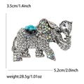 Spilla elefante scintillante con strass multicolori e grande ciondolo in cristallo a goccia - Bianco AB