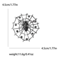 Spilla ragnatela argento con strass neri e dettagli sulle dimensioni di 4,5 cm - Nero Con Canna Di Fucile (MM-BR-1736 Black-BK)
