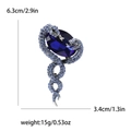 Schema dettagliato con dimensioni della spilla a doppio serpente 6,3 cm x 3,4 cm - Blu