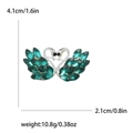 Élégante broche cygne en cœur argenté avec cristaux vert émeraude et strass brillants - Vert