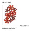 Elegante spilla floreale con strass rossi e dimensioni dettagliate per giacca da donna - Rosso
