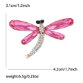 Broche de libélula dorada con cristales rosas y diamantes de imitación de 4,2 cm x 3,1 cm - Mm-br-1781 Rosa
