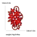 Spilla fiore in cristallo rosso stile retrò finitura oro antico dimensioni 5,8 cm per 3,8 cm - Rosso