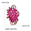 Vintage floral brooch featuring pink crystal blossoms and antique bronze finish metal - Pink