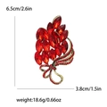 Spilla a bouquet vintage in lega con cristalli rossi e strass da donna elegante - Rosso