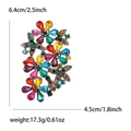 Spilla a fiore con strass colorati su lega vintage con cristalli multicolori incastonati - Multicolore