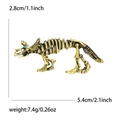 Broche esqueleto de dinosaurio bronce vintage con gema verde, tamaño 5,4 cm x 2,8 cm - Oro Antiguo