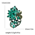 Spilla vintage a fiore con cristalli verde foresta e finitura in oro antico da donna - Verde
