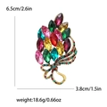 Spilla bouquet floreale in cristallo colorato con lega dorata e segni di dimensione - Multicolore