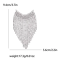 Dimensioni della spilla con nappe di strass argento con lunghezza e larghezza - Argento