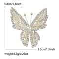 Elegante vlinderbroche met sprankelende strass steentjes in goudkleur, 3.4cm - Goud