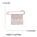 Rose gold rhinestone tassel brooch pin for sweaters and suits with luxury dangling crystals - Gold
