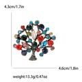 Broche arbre vintage dorée avec strass multicolores, dimensions 4,3 cm x 4,6 cm - Multicolore 2 (MM-BR-1914-Multicolore 2-MX/2)