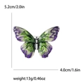 Detail showing butterfly brooch size 5.2cm by 4.0cm with purple and green enamel wings - Purple 2049-PU