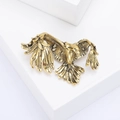 Spilla aquila vintage in lega d'oro retrò con piume dettagliate e stile industriale - Oro Antico