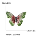 Vintage red and green enamel butterfly brooch in silver alloy, size 5.2x4.0cm - Green 2049-GN