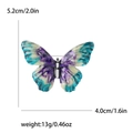 Elegant butterfly brooch pin with blue and purple enamel wings on silver metal frame - Blue 2049-BL