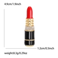 Lipstick shaped creative brooch with enamel details and sparkling micro-inlaid rhinestones - KC Gold Red (2242-RD)