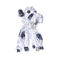 Schnauzer dog brooch with black and white enamel finish and sparkling crystal collar - Black and White Enamel Style (MM-BR-2236银色)