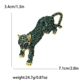 Spilla leopardata alla moda in lega con strass verdi e misure del prodotto - Verde