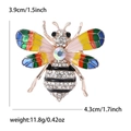 Minimalist rainbow enamel bee brooch with sparkling crystals and alloy base for women - Yellow (MM-BR-2246)