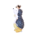 Spilla a forma di riccio in smalto bianco e blu-oro per uno stile femminile unico - Riccio Blu (MM-BR-2235) / Blu