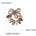 Broche de lazo de aleación creativo con cristales de colores y medidas de 5 cm x 4,8 cm - Champán